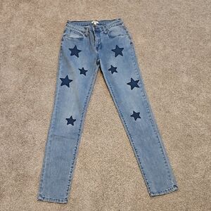 312 Easel Blue Star Skinny Jeans